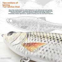 Leurre de pêche en mer pour poissons d'eau salée, imitation réaliste des écailles de poisson sculptées en 3D, surface simulée, leurre artificiel bionique dur, queue en plastique marron