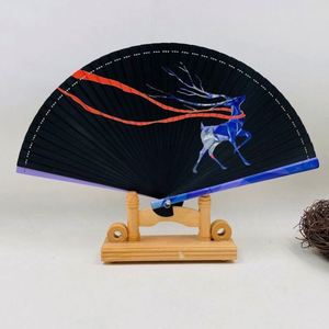 Éventail pliant en bambou de haute qualité pour Halloween, produit artisanal en bambou - Product Image 2