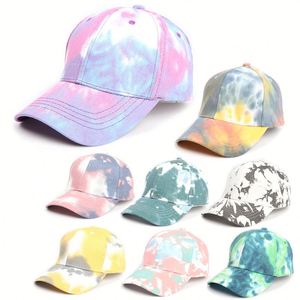 Gorra de Béisbol Deportiva de 6 Paneles con Estampado Tie Dye, Diseño Curvo en la Parte Trasera, Logotipo Bordado Personalizado, Estilo Urbano, Alta Calidad, Venta al Por Mayor - Product Image 1
