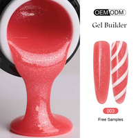 Gel de construction pour ongles Quengel OEM avec logo personnalisé, paillettes, gel de construction pour ongles en marque privée, rose nude, gel de construction pour ongles en gros