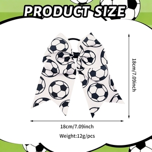 Élastiques <span class=keywords><strong>à</strong></span> cheveux en forme de nœuds de football pour la décoration d'équipes, les cadeaux de fête sportive et les accessoires de pom-pom girls - Product Image 2