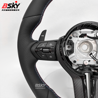 Volant en cuir mat et fibre de carbone pour BMW F30 F10 F15 F36 F20 F22 F25 F32 M3 M4 M5 X5 E46 E60 E70 E90 E91 E92