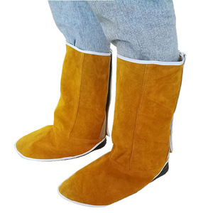 Cubrepiés Largos para Soldadura, Segunda Capa de Piel de Vacuno, Punta Lisa, Protección Térmica para la Industria de la Soldadura - Product Image 2