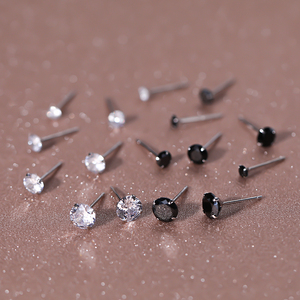 Ingrosso a buon mercato <span class=keywords><strong>orecchini</strong></span> <span class=keywords><strong>Mini</strong></span> <span class=keywords><strong>orecchini</strong></span> minimalisti 925 Sterling Silver zirconi cubici per le donne degli uomini - Product Image 5