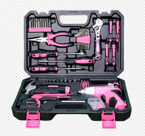 Juego <span class=keywords><strong>de</strong></span> Herramientas Multifuncional Rosa <span class=keywords><strong>de</strong></span> Acero al Carbono, Llave Inglesa, Caja <span class=keywords><strong>de</strong></span> Herramientas para el Hogar, Estuche Rígido para Reparaciones Domésticas, OEM - Product Image 1
