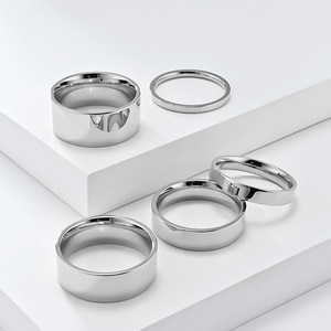 Minimalist, understated, unisex, smooth finish <b>ring</b>, <b>titanium</b> steel, gold-plated, unisex, pinky <b>ring</b>, stainless steel jewelry. - Product Image 4