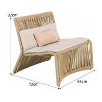 Conjunto de Sofás Modernos para Exteriores, Impermeables y Resistentes al Sol, con Estructura de Bambú y Hierro, para Jardín o Parque, Incluye Mesa y Sillas para 4 Personas