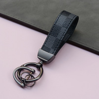 Porte-clés de voiture en forme de fer à cheval texturé floral tendance avec anneau à ressort, accessoire automobile