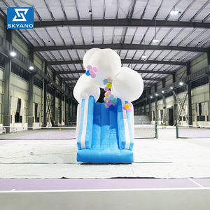 Glissière gonflable avec la sculpture gonflable d'artiste de glissière de nuage de lumière de LED - Product Image 6