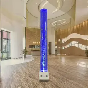 Kunden spezifische bodens tehende LED-Wasserblasen säule quadratische Lampe
