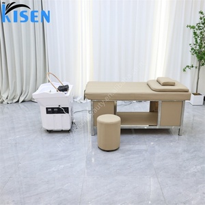 Kisen Luxury Shampoo Basin Massage Bed Salon Head Spa <b>Table</b> Mobile Sink Pipeless Hair Wash Bac Facial Beauty Chair - Product Image 4