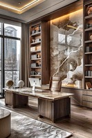 Villa d'hôtel au design moderne italien de luxe, architecture, rendu 3D, service de design d'intérieur avec mobilier
