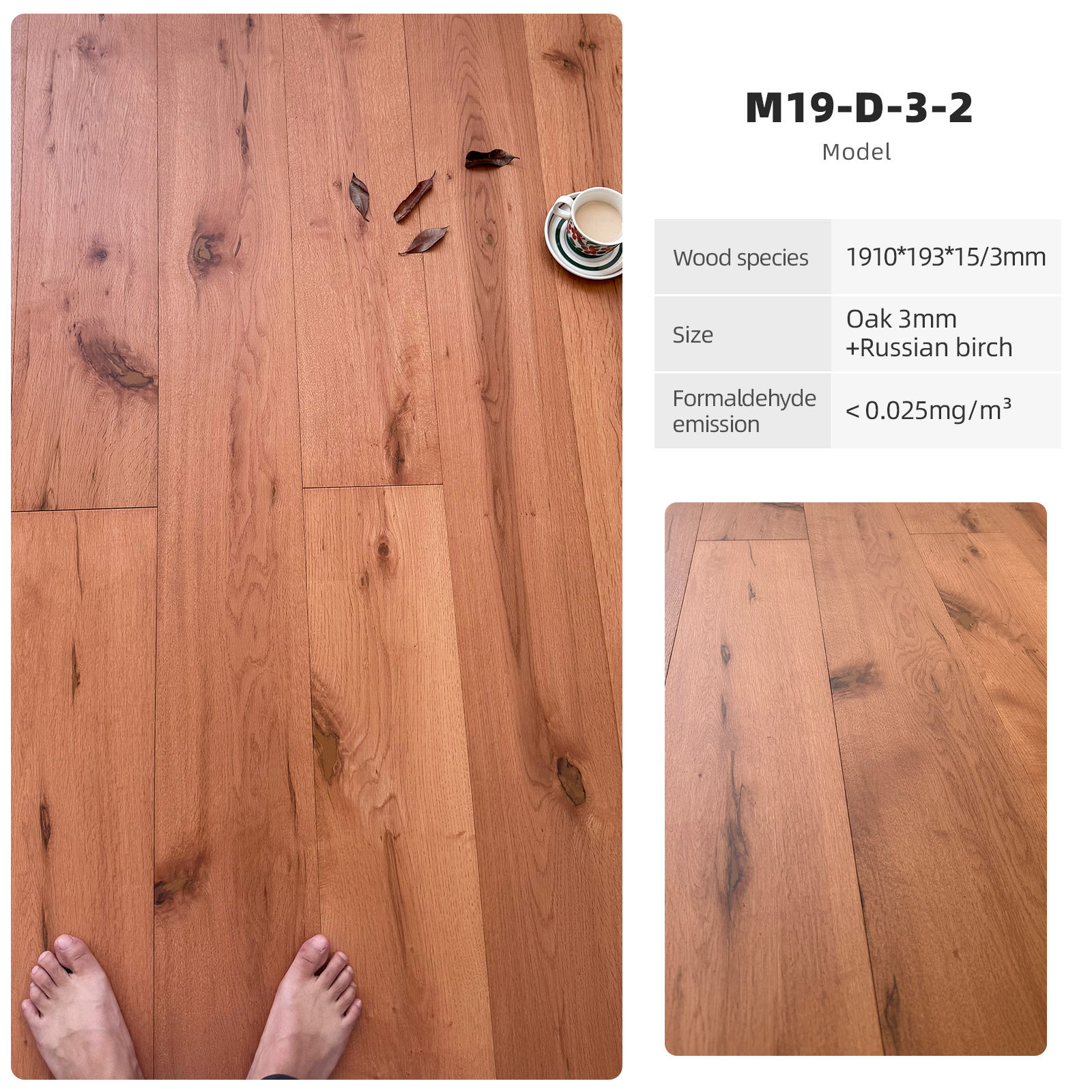 Hamburg Teak Engineered Wood Flooring   M19-D-3-2