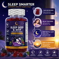 Gummies OEM à marque privée 5-HTP pour le sommeil, 6mg de mélatonine, GABA, magnésium, B6, soutien relaxant nocturne, 60 unités