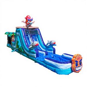 Tobogán Acuático Inflable de PVC de Grado Comercial Winway con Diseño de Pirata y Tiburón - Capacidad de 500 kg, Diversión de Verano al Aire Libre - Product Image 1