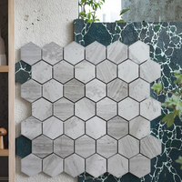 Mosaïque de marbre moderne de 2 pouces hexagonale aiguisée Carrelages de salle de bain Design parquet pour appartements