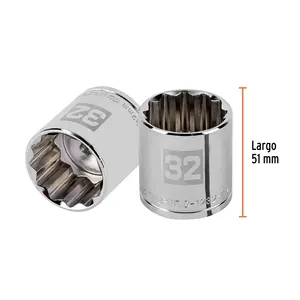 BOX 6 Douille 32 mm, 12 points, entraînement 1/2 po, TRUPER - Product Image 3