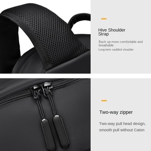 Zaino da uomo di grande capacità per computer, borsa in denim per affari transfrontalieri, in tessuto tinta unita di alta qualità con cerniera, per viaggi quotidiani - Product Image 3