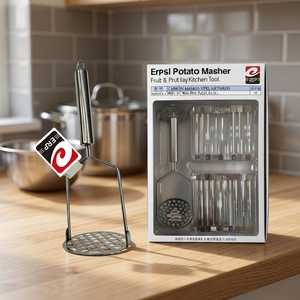 Écrase-pommes de terre manuel robuste Erpsl avec poignée en acier, trous carrés, 12 par plateau, facile à nettoyer, compatible lave-vaisselle, outil de cuisine - Product Image 3