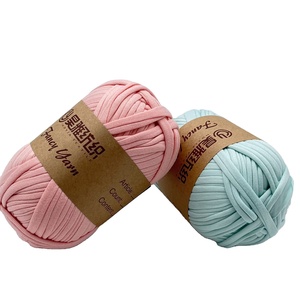 Venta caliente 100G Listo Stock a granel camiseta Premium Hilo Más de 60 colores algodón crochet camiseta Hilo grueso cinta hilo - Product Image 4