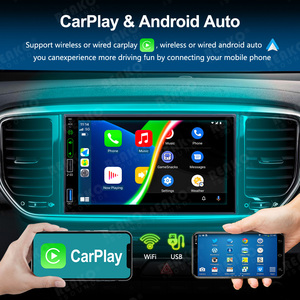 Autoradio Android 1Din 7 pouces avec écran tactile, 7 boutons rétroéclairés, 2 ports USB, Carplay, Android Auto, caméra de recul - Product Image 5