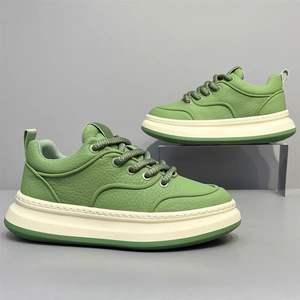 Nouvelles baskets basses à plateforme pour hommes Automne Hiver 2026, texture litchi, tendance, polyvalentes, rehaussantes, décontractées, chaussures de niche - Product Image 2