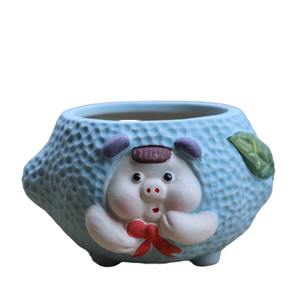 Jolies jardinières pour plantes succulentes, peintes à la main, petites, créatives, personnalisées, en <span class=keywords><strong>poterie</strong></span> grossière, respirantes, décorations d'intérieur - Product Image 6