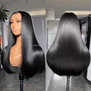 Vente en gros de cheveux vietnamiens bruts Super Double tirage os droit 13X4 perruque avant en dentelle perruque de cheveux humains de haute qualité <span class=keywords><strong>femme</strong></span> noire - Product Image 1
