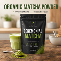 Sacs Doypack à Fermeture Zip Refermable Noir Mat Personnalisés de Qualité Alimentaire pour Poudre de Thé Matcha Bio – Fourniture Directe