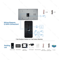 Système de sonnette vidéo IP65 étanche Trudian TD-D6 7 pouces TCP avec interphone audio bidirectionnel et 2 moniteurs