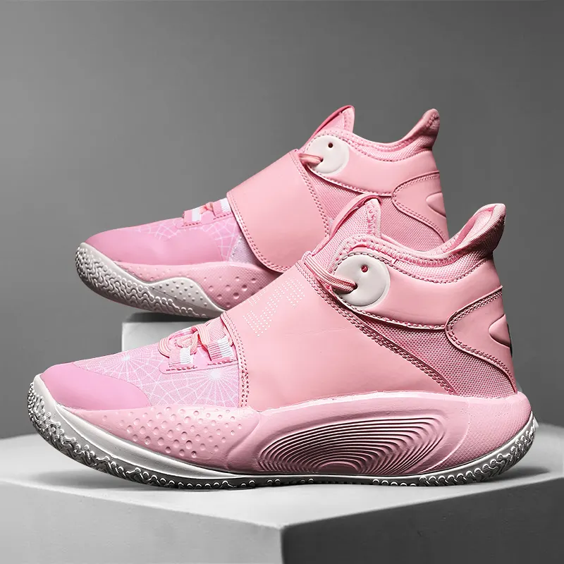 Scarpe da basket rosa scarpe Unisex per donna e uomo nuovo Design stile stringato con cinturino scarpe rosa caldo