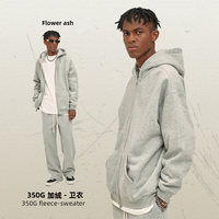 Automne nouveau 350g Double tête fermeture éclair pull Plus polaire hommes veste coton polaire personnalisé Zip col cou sweats à capuche