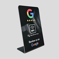 Mini support d'affichage de menu NFC avec interface de communication RFID, en PVC blanc, époxy, compatible Google Review, modèle 215