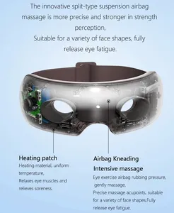 2024 New Products 3D Visualization Eye Massager With Heat Compression Wireless 3 Massage Mode Smart Eyes Massager With Music