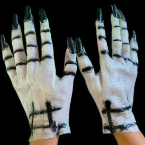 Masque de <span class=keywords><strong>loup</strong></span> <span class=keywords><strong>blanc</strong></span> en fourrure, costume en vinyle PVC souple, design intégral pour le visage, avec gants en forme de pattes de <span class=keywords><strong>loup</strong></span> pour Halloween et cosplay - Product Image 6