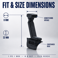 Support de capot de snorkel pour simulation de gorge de plongée, compatible avec les modèles de voitures RC Crawler 1/24, pièces de rechange décoratives