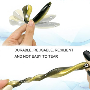 Leurre de pêche bionique en plastique souple réaliste <span class=keywords><strong>pour</strong></span> <span class=keywords><strong>la</strong></span> pêche en surface, avec queue à ailettes, <span class=keywords><strong>pour</strong></span> <span class=keywords><strong>la</strong></span> <span class=keywords><strong>truite</strong></span>, le barcauda, le saumon, le poisson rouge - Product Image 4