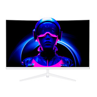 Monitor LCD de 32 Pulgadas 1920*1080 100 Hz para PC, Monitor de Computadora para PC Curvo, Monitores de Escritorio para Oficina, Marco Blanco