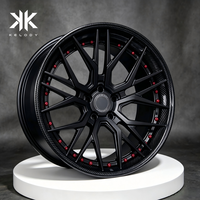 Rines Forjados de Aleación de Aluminio y Fibra de Carbono, Color Negro Mate con Remaches Rojos, Nuevos de 19-22 Pulgadas 5x112/120/130 para Mercedes y Audi