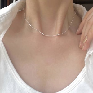 S925 Sterling <b>Silver</b> Necklace <b>Choker</b> 405cm Length Minimalist Chic Elegant Versatile For Layering Gift Wear - Product Image 1