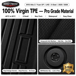 Tapis de sol 3D en TPE pour BYD Atto 2 Yuan UP EV LHD 2025-2026, vente en gros, OEM, 5 places, imperméables, sur mesure, directement de l'usine - Product Image 2