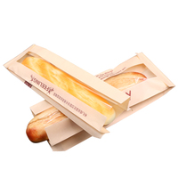 Sac en papier kraft pour croissants, qualité alimentaire, résistant à la graisse, avec fenêtre transparente