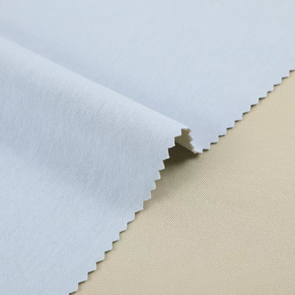 Two-Sided Color 190CM Blend Cotton Polyester Spandex 54% Cotton 38% Polyester 8% Spandex 220GSM Plain Knit Fabric for Boys