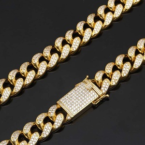 Collar de Alta Calidad con Microincrustaciones de Oro, Cadenas Cubanas con Circonitas 3A - Product Image 2
