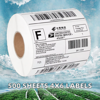 500 feuilles d'étiquettes d'expédition thermiques directes adhésives 4x6 pouces, 3 couches, blanches, 100x150mm, autocollants écologiques pour la promotion