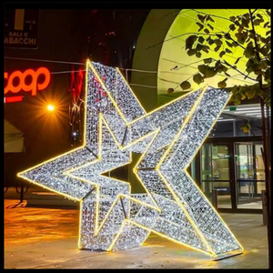 Grandes décorations de Noël extérieures, motif étoile lumineux à LED pour l'éclairage du Nouvel An - Product Image 5