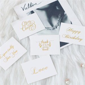 Primo cuore oro-timbrato benedizione di natale nuovo anno messaggio floreale grazie regalo creativo biglietti di auguri carta da stampa - Product Image 1