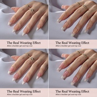 BTArtbox XCOATTIPS Faux Ongles en Gros Carrés Amande Gel X Pointes d'Ongles Couverture Complète French Manucure Gels Souples à Presser
