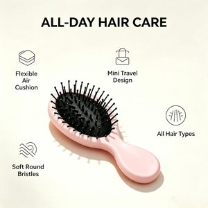 Brosse à cheveux personnalisée avec logo, brosse démêlante pour cheveux secs et humides, brosse pour massage du cuir chevelu, brosse à poils de sanglier en nylon pour extensions de cheveux - Product Image 3