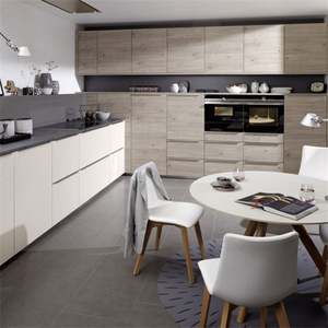 Meuble de cuisine moderne en bois, design de meuble de cuisine blanc crème - Product Image 5